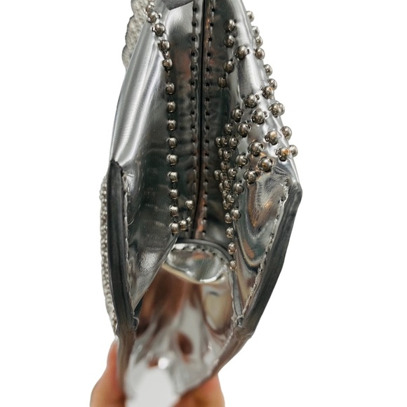 BY FAR Dulce Logo Mini Shoulder Bag in Metallic Silver - Picture 6 of 14